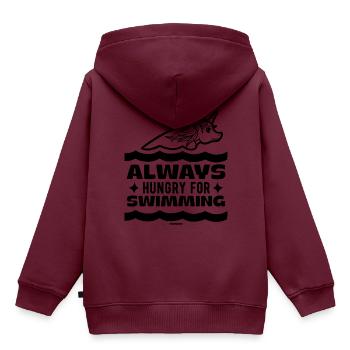 Schwimmen Bademeister Schwimmkurs Freibad Geschenk - Kinder Premium Organic Hoodie - Burgunderrot - Hinten - AI Model Kid Female (0cm)