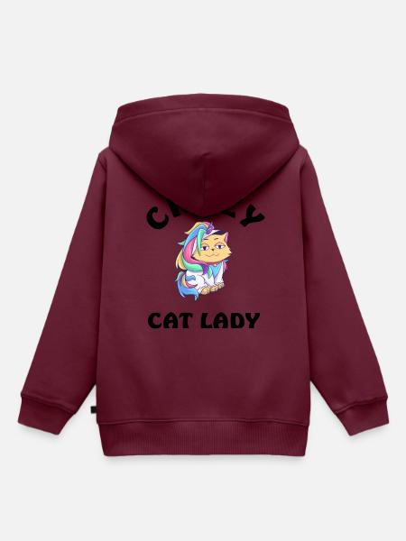 Crazy Cat Lady - Kinder Premium Organic Hoodie - Burgunderrot
