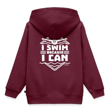 Schwimmen Bademeister Schwimmkurs Freibad Geschenk - Kinder Premium Organic Hoodie - Burgunderrot - Hinten - AI Model Kid Female (0cm)