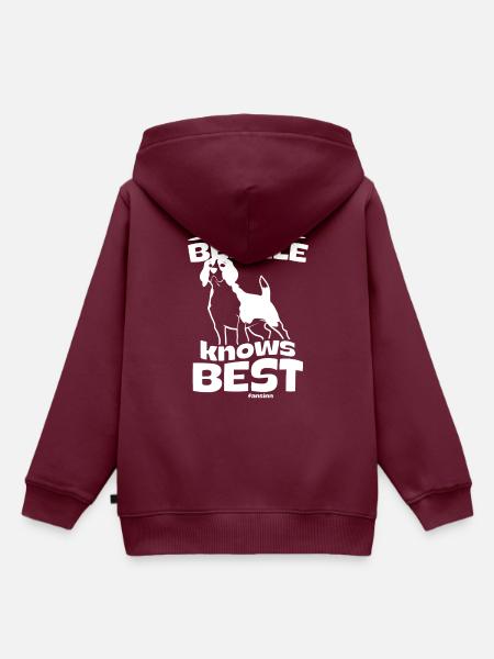 Beagle - Kinder Premium Organic Hoodie - Burgunderrot