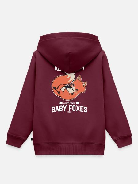 Baby Rotfuchs - Kinder Premium Organic Hoodie - Burgunderrot