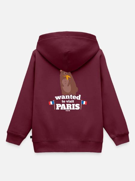 Paris - Kinder Premium Organic Hoodie - Burgunderrot