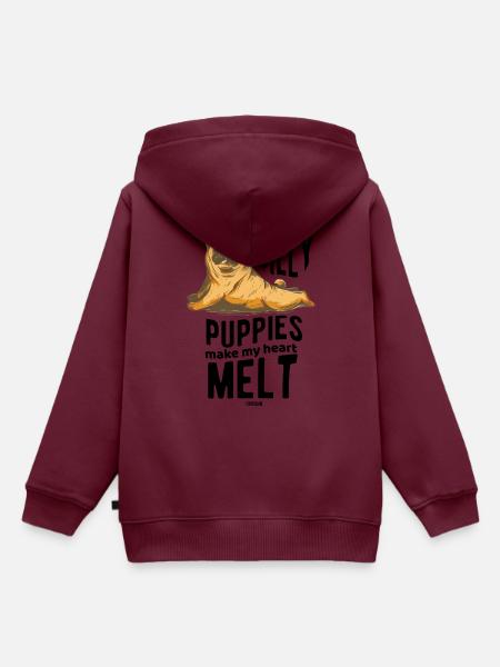 Hundedesign - Kinder Premium Organic Hoodie - Burgunderrot