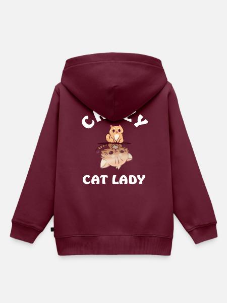 Crazy Cat Lady - Kinder Premium Organic Hoodie - Burgunderrot