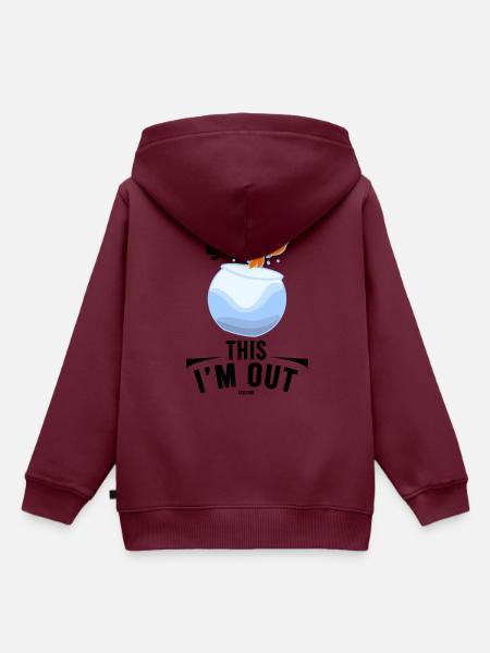 Goldfisch im Fischglas - Kinder Premium Organic Hoodie - Burgunderrot