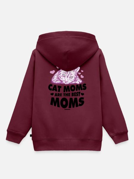 Katzenmama - Kinder Premium Organic Hoodie - Burgunderrot