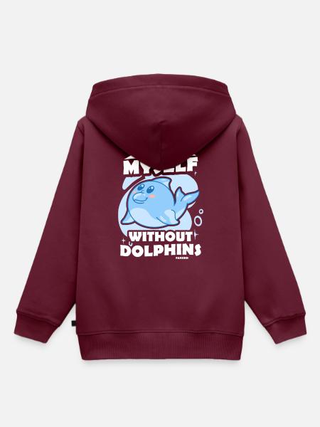 Delfin Delfinschule Säugetier Meer Delfinarium - Kinder Premium Organic Hoodie - Burgunderrot