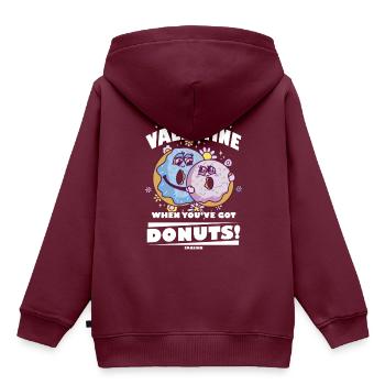 Donut - Kinder Premium Organic Hoodie - Burgunderrot - Hinten - AI Model Kid Female (0cm)