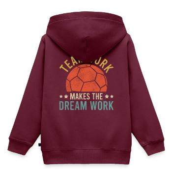 Handball Handballer Team Club Verein Fan Trainer - Kinder Premium Organic Hoodie - Burgunderrot - Hinten - AI Model Kid Female (0cm)