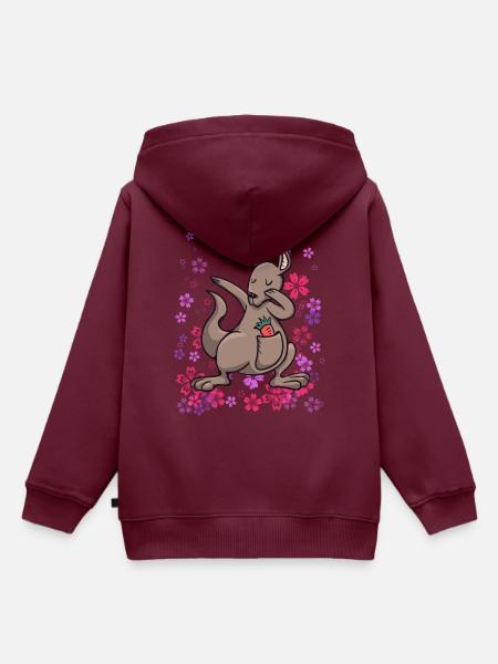 Känguru Australien Beuteltier Mädchen - Kinder Premium Organic Hoodie - Burgunderrot