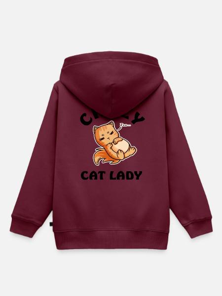 Crazy Cat Lady - Kinder Premium Organic Hoodie - Burgunderrot