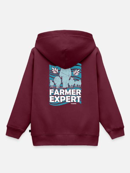 Farmer Expert - Kinder Premium Organic Hoodie - Burgunderrot