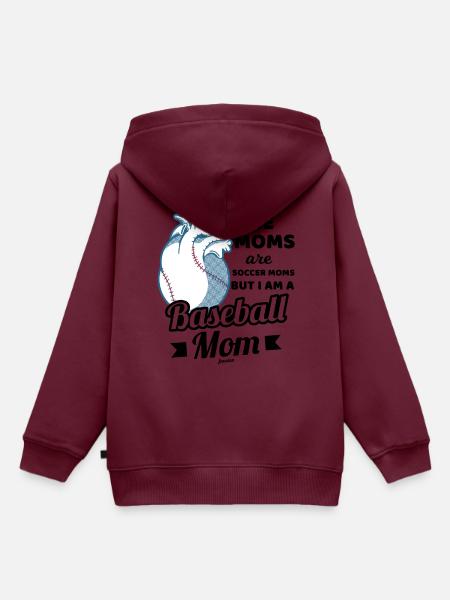 Baseball Mutter Sport Geschenk - Kinder Premium Organic Hoodie - Burgunderrot