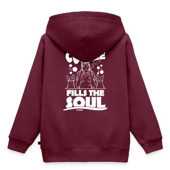 Kaffee - Kinder Premium Organic Hoodie - Burgunderrot - Hinten - AI Model Kid Female (0cm)