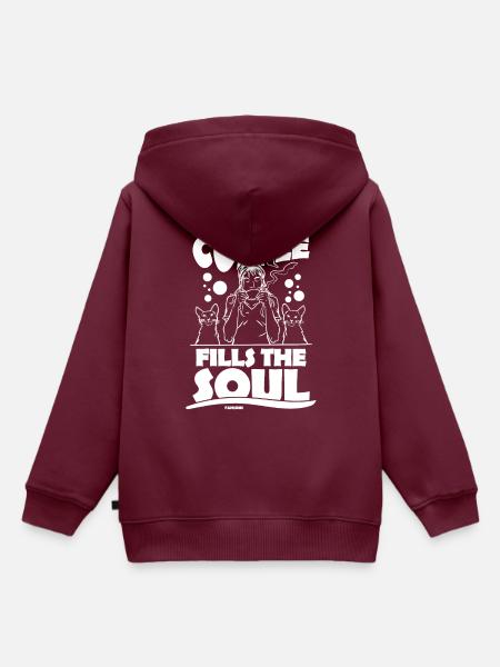 Kaffee - Kinder Premium Organic Hoodie - Burgunderrot
