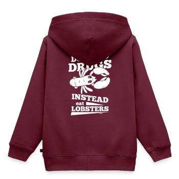 Hummer Geschenkidee - Kinder Premium Organic Hoodie - Burgunderrot - Hinten - AI Model Kid Female (0cm)