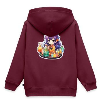 Alchemy Fusion - Kinder Premium Organic Hoodie - Burgunderrot - Hinten - AI Model Kid Female (0cm)