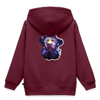 Magical Astral Mage Cute Cartoonish Spellcaster - Kinder Premium Organic Hoodie - Burgunderrot - Hinten - AI Model Kid Female (0cm)