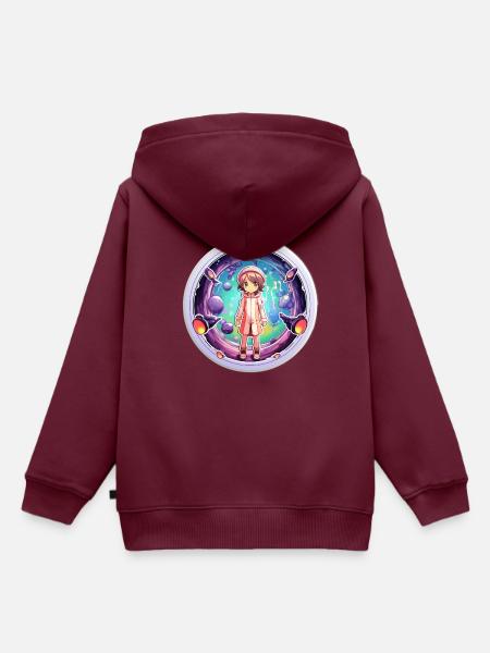 Cartoon Dimension Traveler Shirt - Kinder Premium Organic Hoodie - Burgunderrot
