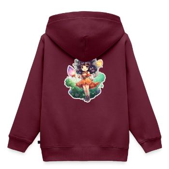 Enchanting Spellcaster Tee - Kinder Premium Organic Hoodie - Burgunderrot - Hinten - AI Model Kid Female (0cm)