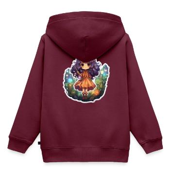 Cute Enchantress Casting a Spell - Kinder Premium Organic Hoodie - Burgunderrot - Hinten - AI Model Kid Female (0cm)