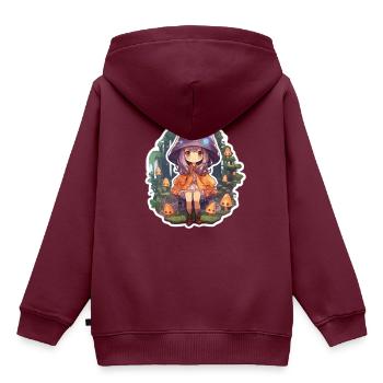 Enchanting Spellcaster Cartoon - Kinder Premium Organic Hoodie - Burgunderrot - Hinten - AI Model Kid Female (0cm)