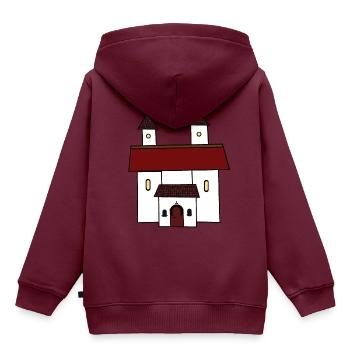 Mittelalter Kirche Gott Religion Papst Rom Jesus - Kinder Premium Organic Hoodie - Burgunderrot - Hinten - AI Model Kid Female (0cm)