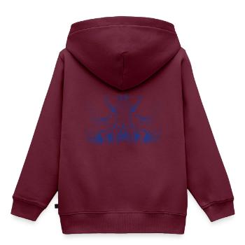 Hirsch Wildtiere Hirsche Rotwild Elch Reh Natur - Kinder Premium Organic Hoodie - Burgunderrot - Hinten - AI Model Kid Female (0cm)