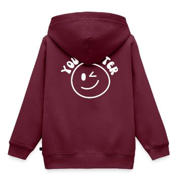 You Matter - Kinder Premium Organic Hoodie - Burgunderrot - Hinten - AI Model Kid Female (0cm)