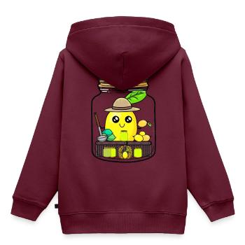 Zitronen Lemtonen Saft Verkäufer Zitrone Kind - Kinder Premium Organic Hoodie - Burgunderrot - Hinten - AI Model Kid Female (0cm)