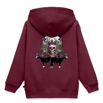 mystisch Halloween Geist Geister Pferd König - Kinder Premium Organic Hoodie - Burgunderrot - Hinten - AI Model Kid Female (0cm)