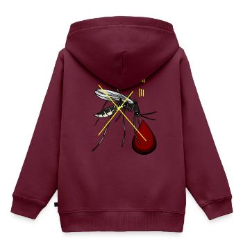 Mücken Jagt Mücke Insekten Blutsauger Blut - Kinder Premium Organic Hoodie - Burgunderrot - Hinten - AI Model Kid Female (0cm)
