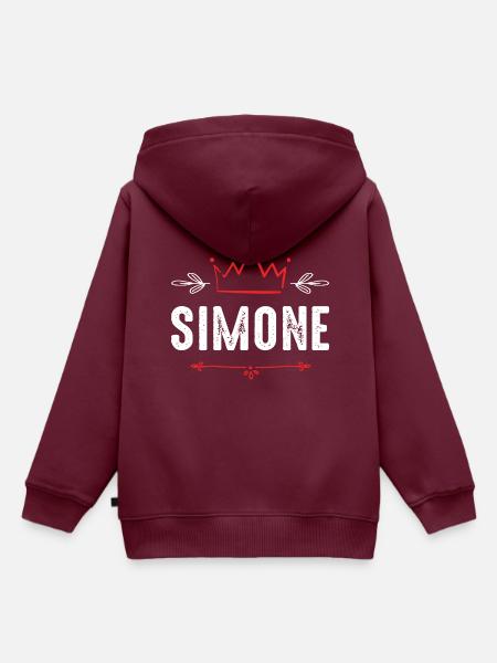Simone - Kinder Premium Organic Hoodie - Burgunderrot
