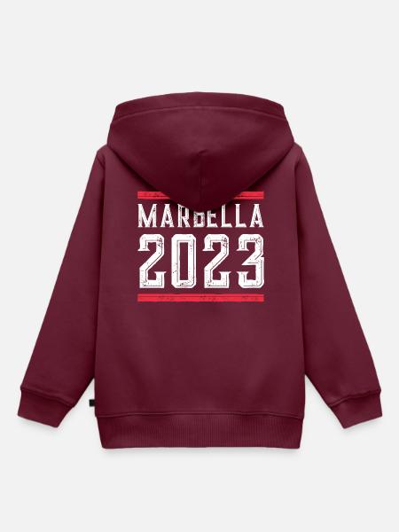 Marbella 2023 - Kinder Premium Organic Hoodie - Burgunderrot