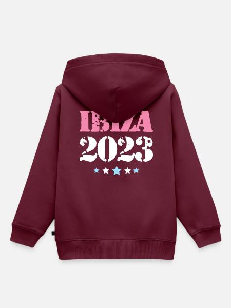 Ibiza 2023 - Kinder Premium Organic Hoodie - Burgunderrot