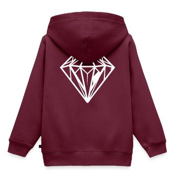 Diamant Edelstein Juwel - Kinder Premium Organic Hoodie - Burgunderrot - Hinten - AI Model Kid Female (0cm)
