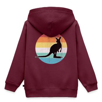 Kangaroo - Kinder Premium Organic Hoodie - Burgunderrot - Hinten - AI Model Kid Female (0cm)