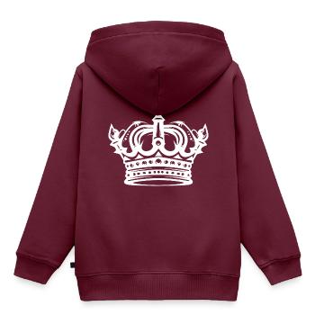 Krone Element - Kinder Premium Organic Hoodie - Burgunderrot - Hinten - AI Model Kid Female (0cm)