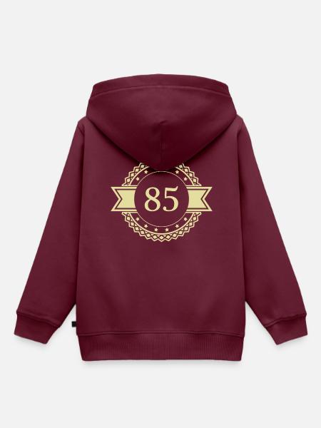 85 Zahl Emblem - Kinder Premium Organic Hoodie - Burgunderrot