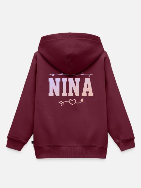 Nina - Kinder Premium Organic Hoodie - Burgunderrot