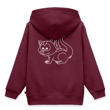 Stinker Comic Tier - Kinder Premium Organic Hoodie - Burgunderrot - Hinten - AI Model Kid Female (0cm)