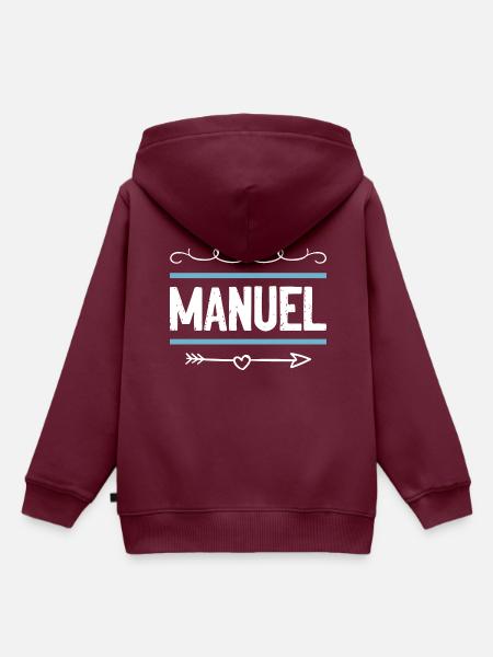 Manuel - Kinder Premium Organic Hoodie - Burgunderrot