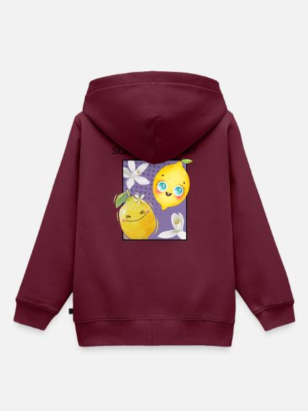 SQUEEZE THE DAY - Kinder Premium Organic Hoodie - Burgunderrot