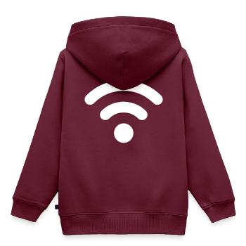 Wlan Internet - Kinder Premium Organic Hoodie - Burgunderrot - Hinten - AI Model Kid Female (0cm)