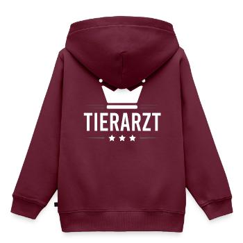 Tierarzt Beruf - Kinder Premium Organic Hoodie - Burgunderrot - Hinten - AI Model Kid Female (0cm)