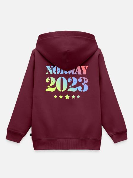 Norway 2023 - Kinder Premium Organic Hoodie - Burgunderrot