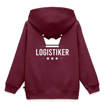 Logistiker Beruf - Kinder Premium Organic Hoodie - Burgunderrot - Hinten - AI Model Kid Female (0cm)