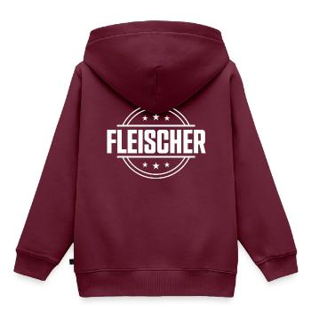 Fleischer Beruf - Kinder Premium Organic Hoodie - Burgunderrot - Hinten - AI Model Kid Female (0cm)