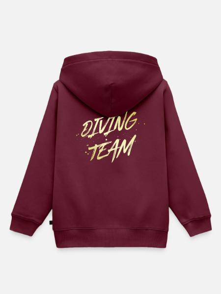 Diving Team - Kinder Premium Organic Hoodie - Burgunderrot
