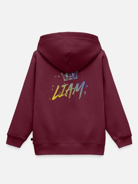 Liam - Kinder Premium Organic Hoodie - Burgunderrot
